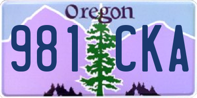 OR license plate 981CKA