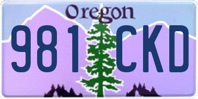 OR license plate 981CKD