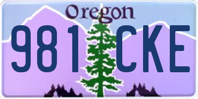 OR license plate 981CKE