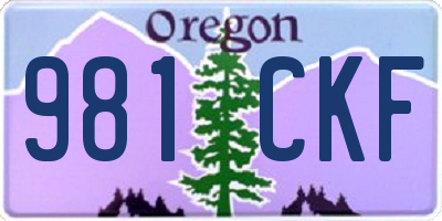 OR license plate 981CKF