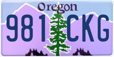 OR license plate 981CKG