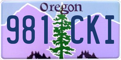 OR license plate 981CKI