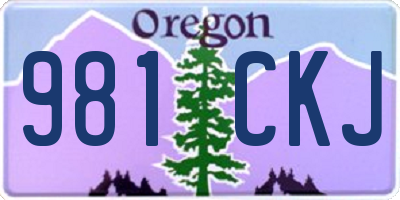 OR license plate 981CKJ