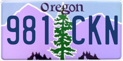 OR license plate 981CKN