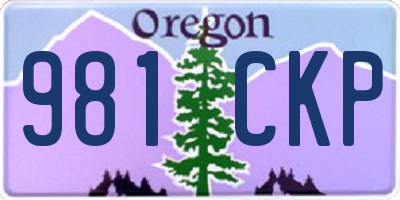 OR license plate 981CKP