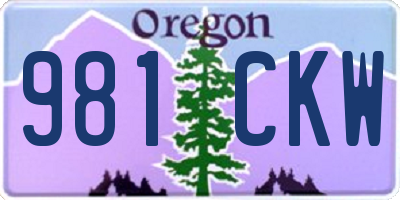 OR license plate 981CKW