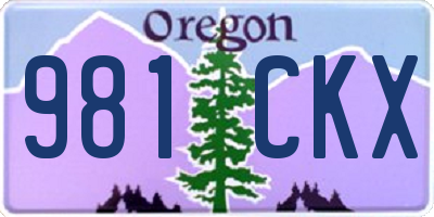 OR license plate 981CKX