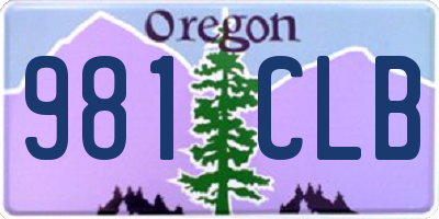 OR license plate 981CLB