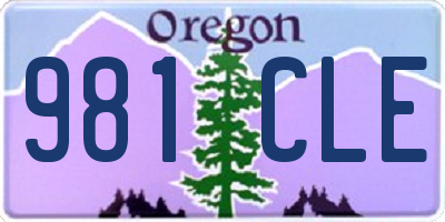 OR license plate 981CLE
