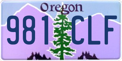 OR license plate 981CLF