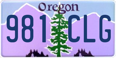 OR license plate 981CLG