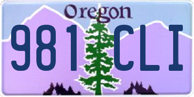 OR license plate 981CLI
