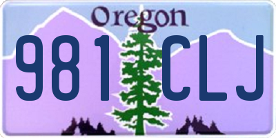 OR license plate 981CLJ