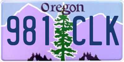 OR license plate 981CLK