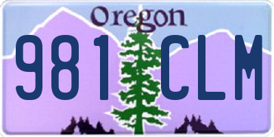 OR license plate 981CLM