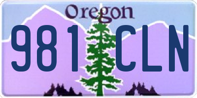 OR license plate 981CLN