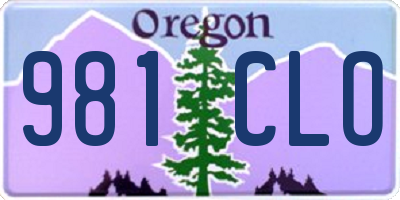 OR license plate 981CLO