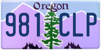 OR license plate 981CLP
