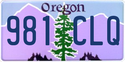 OR license plate 981CLQ