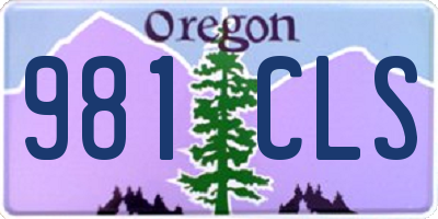 OR license plate 981CLS