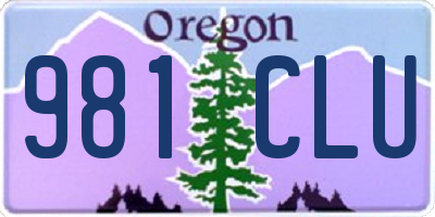 OR license plate 981CLU