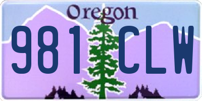 OR license plate 981CLW