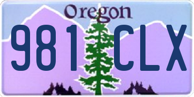 OR license plate 981CLX