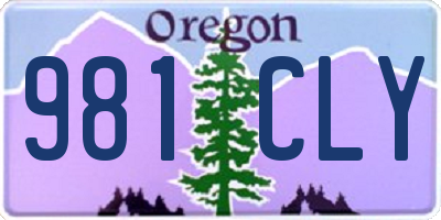 OR license plate 981CLY