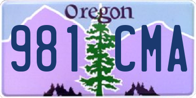 OR license plate 981CMA