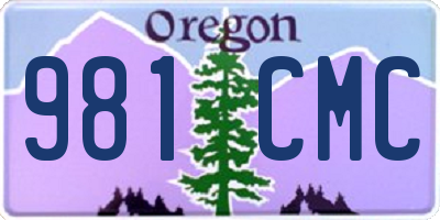 OR license plate 981CMC