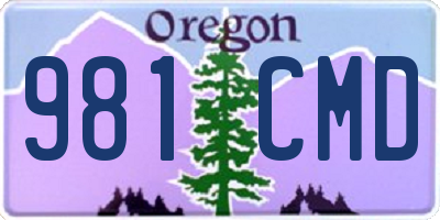 OR license plate 981CMD