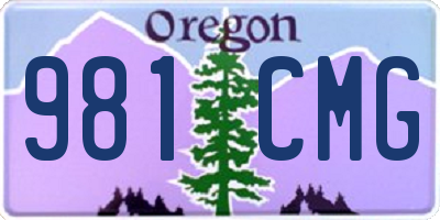 OR license plate 981CMG