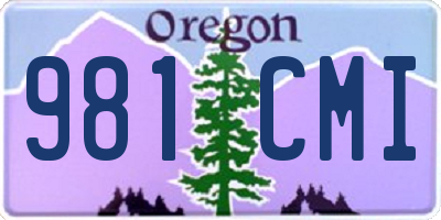 OR license plate 981CMI