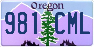 OR license plate 981CML