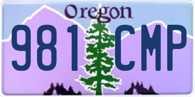 OR license plate 981CMP