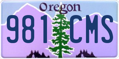 OR license plate 981CMS