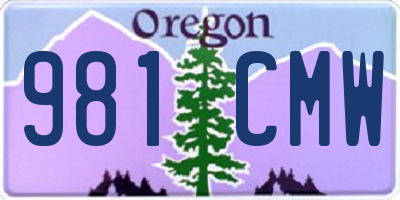 OR license plate 981CMW