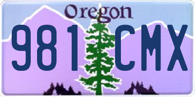 OR license plate 981CMX