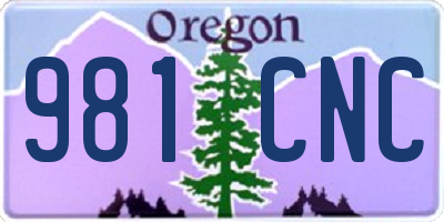 OR license plate 981CNC