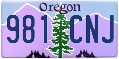 OR license plate 981CNJ