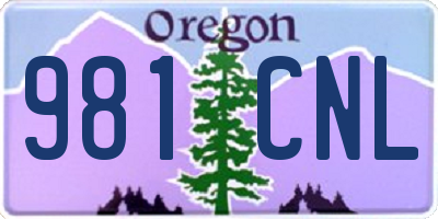 OR license plate 981CNL