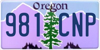OR license plate 981CNP