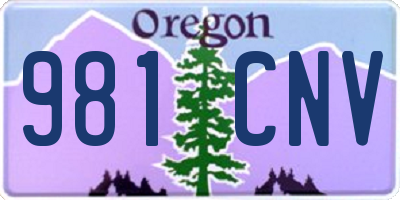 OR license plate 981CNV