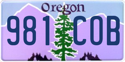 OR license plate 981COB