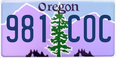 OR license plate 981COC