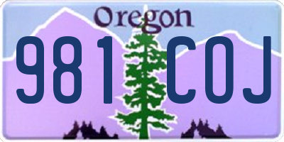 OR license plate 981COJ