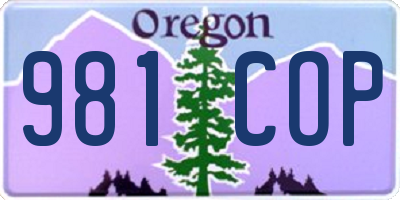 OR license plate 981COP