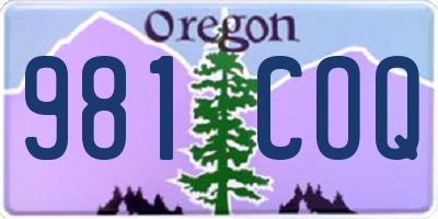 OR license plate 981COQ