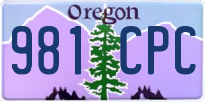 OR license plate 981CPC