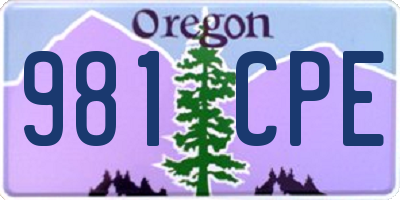 OR license plate 981CPE